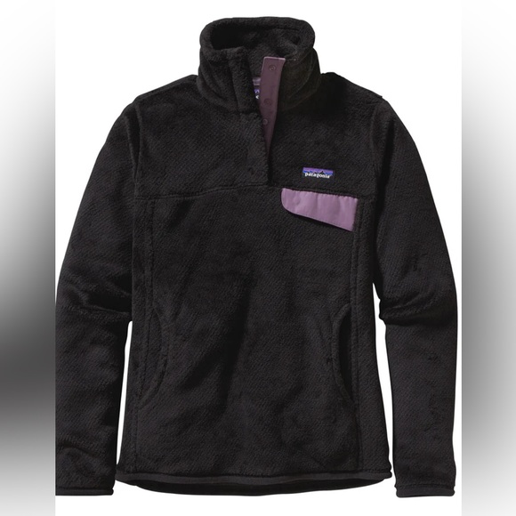 Patagonia Tops - PATAGONIA ReTool Black/Tyrian Snap -T Women’s Fleece Pullover Medium